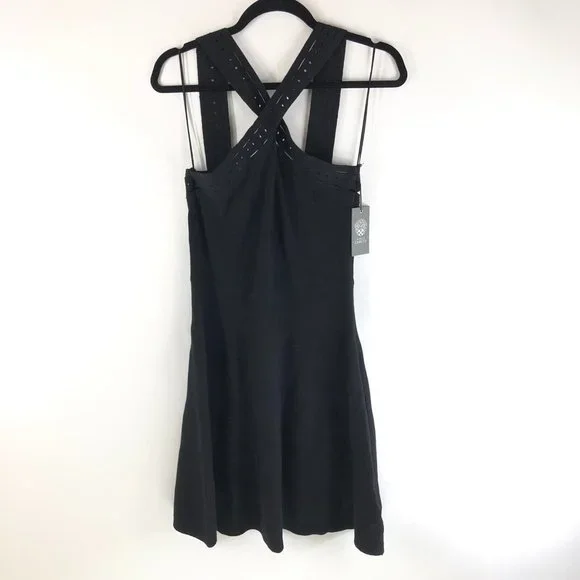 Vince Camuto Amalfi Breeze Sweater Dress Fit & Flare Black Cotton Blend XS